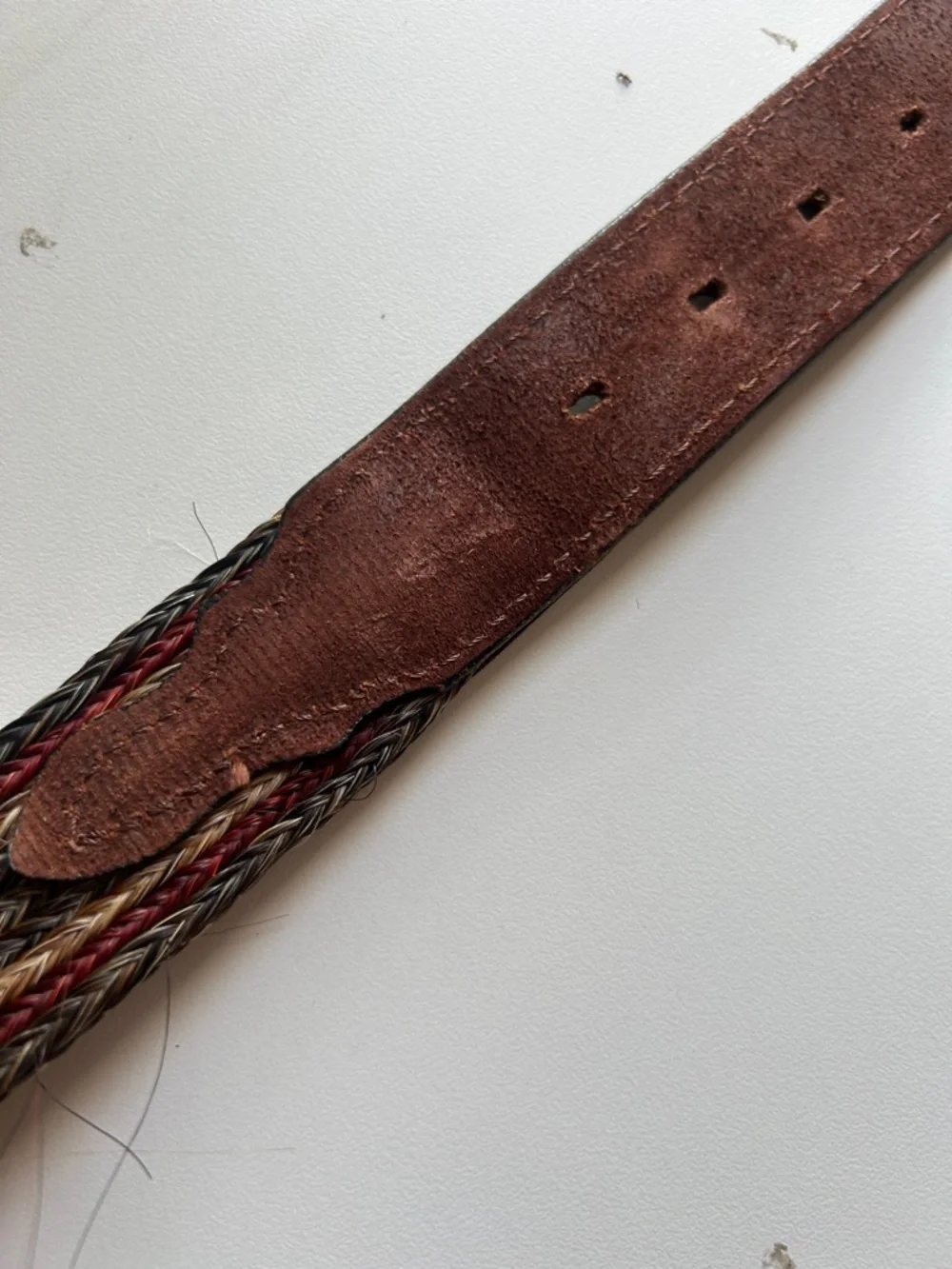 Authentic USA made Braided Horse Hair with Leather Belt men's size 34 western